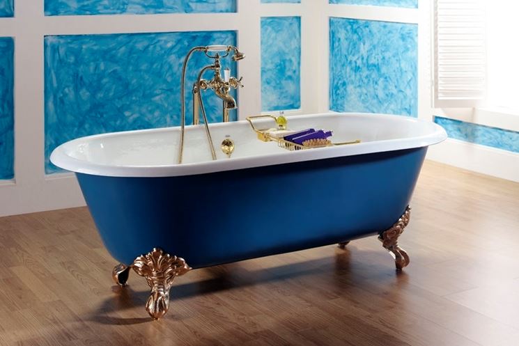 vasca da bagno retr blu