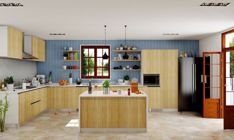 cucina con isola moderna