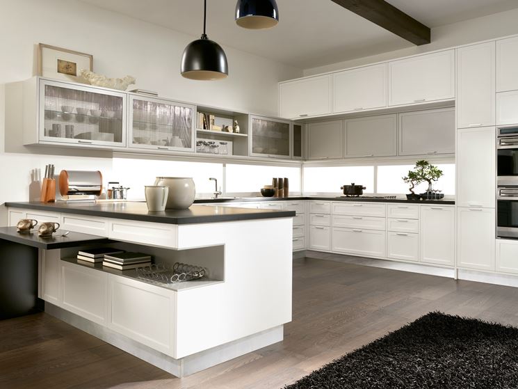 Cucina con penisola Timeline Aster