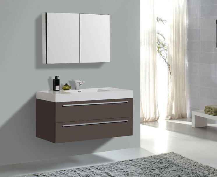 Lavabo con mobiletto bagno a sospensione