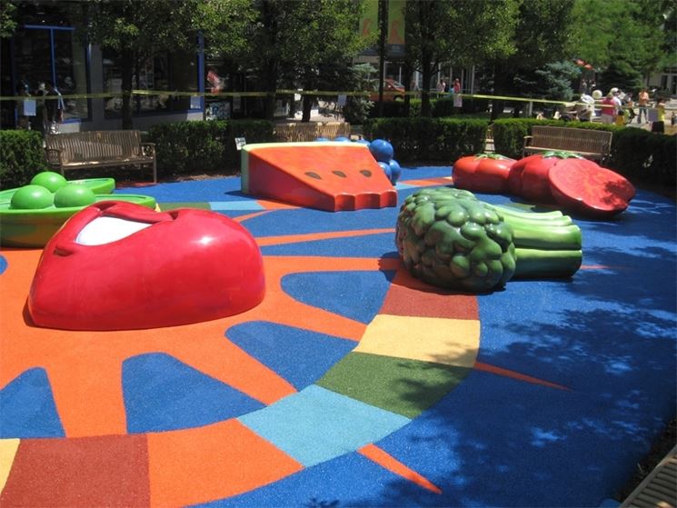 Pavimento in gomma per le aree gioco rivestimenti ... Pavimenti in gomma riciclata