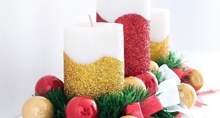 candele con glitter