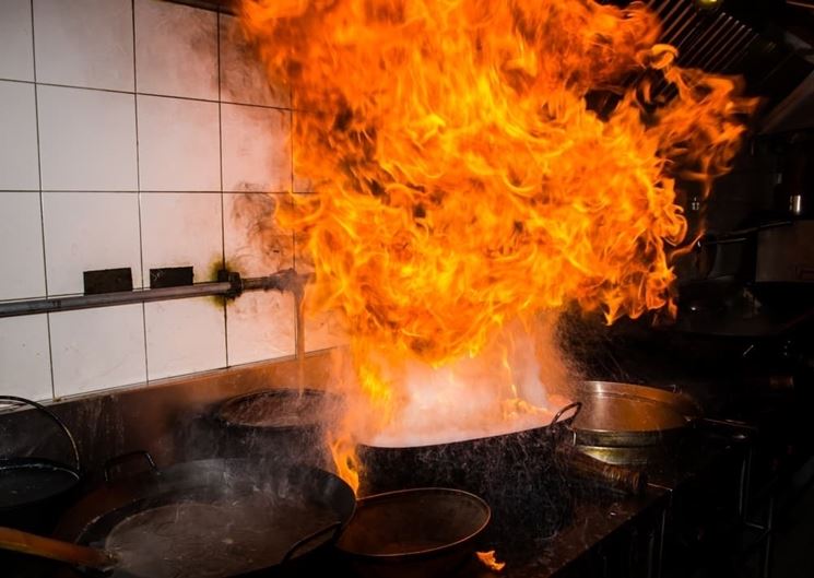 incendio in cucina