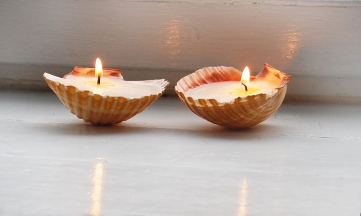 candele in conchiglie