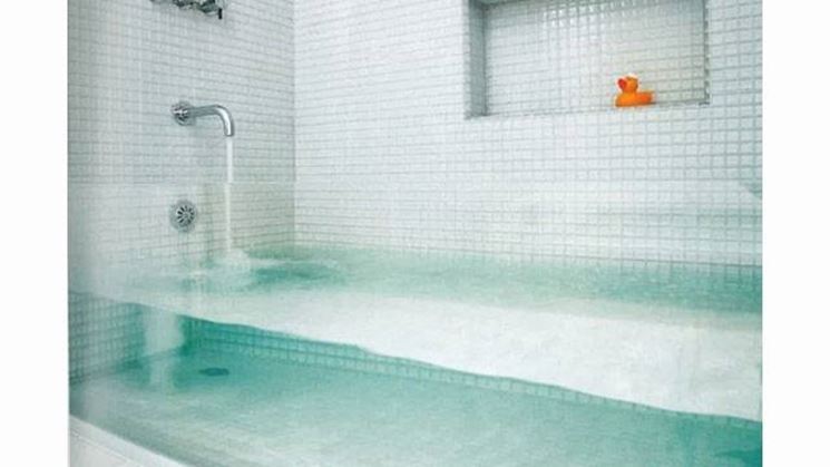 Vetro vasca da bagno vetro Costruire una vasca da bagno