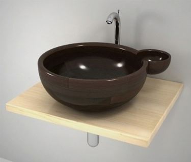 lavabo da appoggio marrone