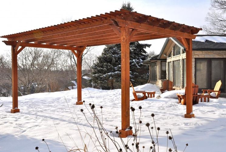 Terrazza con pergolato in legno