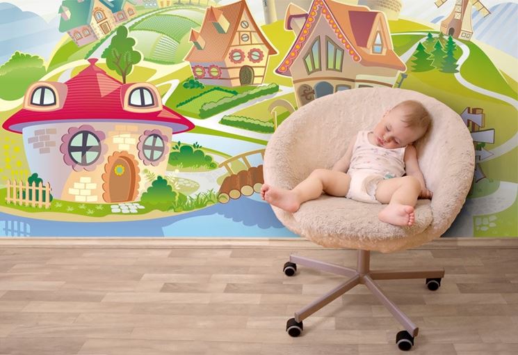 Carta da parati per stanza dei bambini: cinque idee per decorare ... Pareti cameretta bimbo con dinosauri