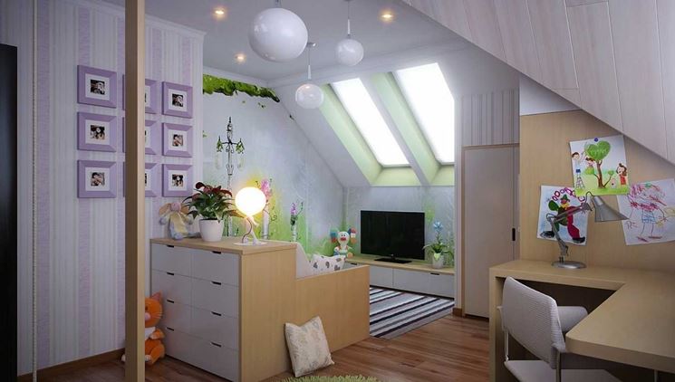 Creare due camerette in mansarda sottotetto realizzare cameretta ... Come creare due camerette in una stanza